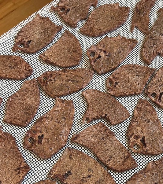 Dehydrated beef lung slices